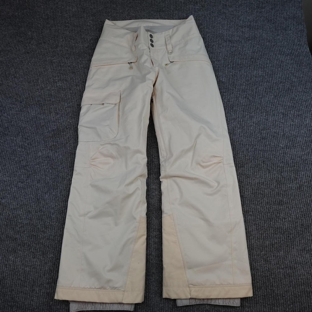 Patagonia Insulated Snowbelle Pants Womens Medium Beige H2No Ski Snowboard Snow